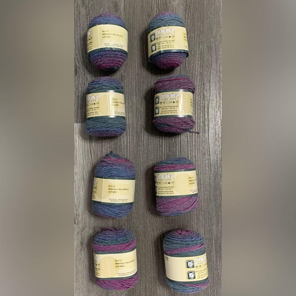 Yarn Bee Lil’ Dollop Yarn- Bella Berry- 8 Skeins